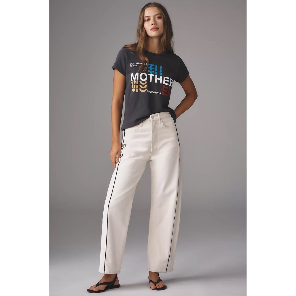 MOTHER SUPERIOR Barrel Jeans Sz 34 NWT Half Piped Ankle Relaxed Cream $258 - Picture 3 of 14
